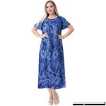 LA LEELA Women's Summer Casual T Shirt Dresses Short Sleeve Swing Sundress Kaftan Rayon Tie Dye F Blue_u997 B077MKFM2V